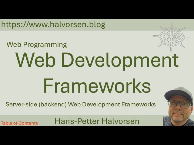 Web Programming - Web Development Frameworks (Server-side)