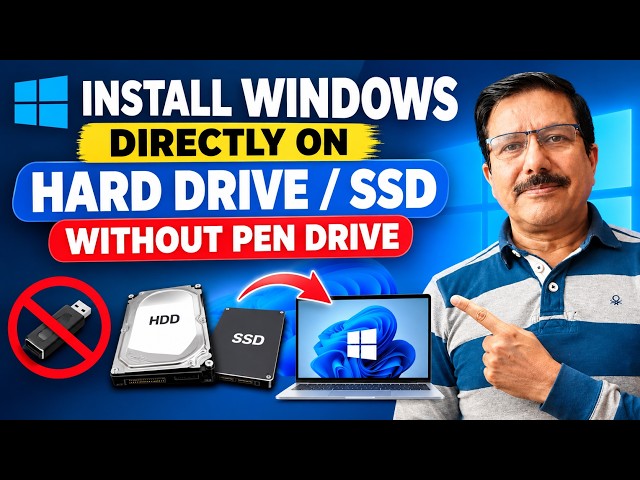 Install Windows 11 on a NEW Hard Drive or SSD WITHOUT a USB Drive — Complete Step by Step Guide