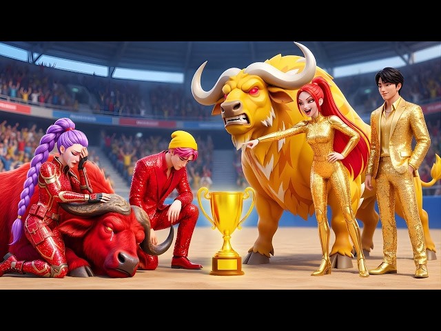 Golden Family VS Ruby Family: RUMI Gets Magic Buffalo Racing Championship - KPOP Demon Hunters