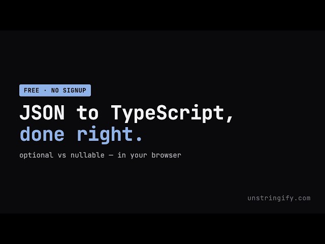 JSON to TypeScript Interfaces Online — Free, Accurate