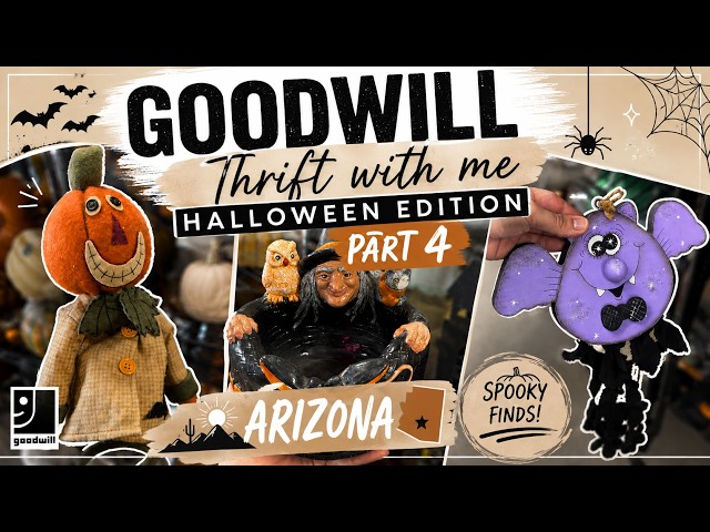 ARIZONA GOODWILL HALLOWEEN THRIFTING 🎃 | EPIC HALLOWEEN DECOR FINDS! 👻 | THRIFT WITH ME PART 4