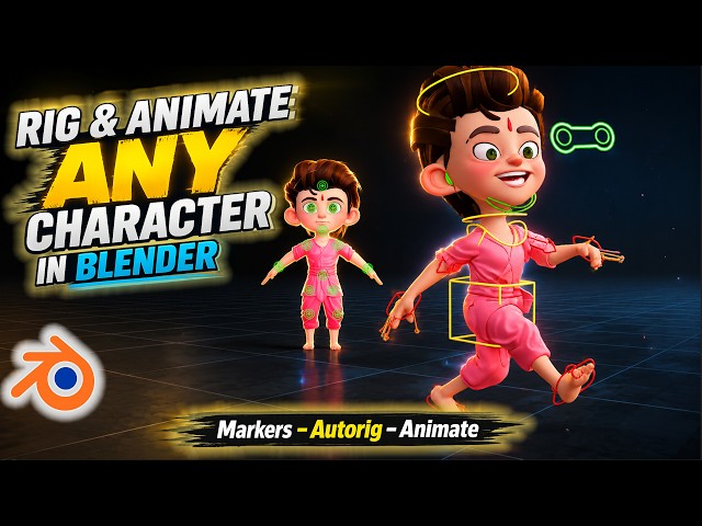 How to Rig and Animate Any Custom Character in Blender | Rigging & Mocap Retargeting