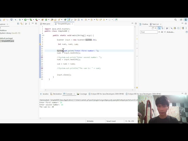Quiambao Christian R. -Tutorial Java programming for beginners - user input