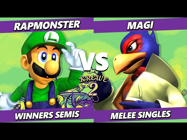 KREWE 2 TOP 8 - RapMonster (Luigi) Vs. Magi (Falco) Smash Melee - SSBM