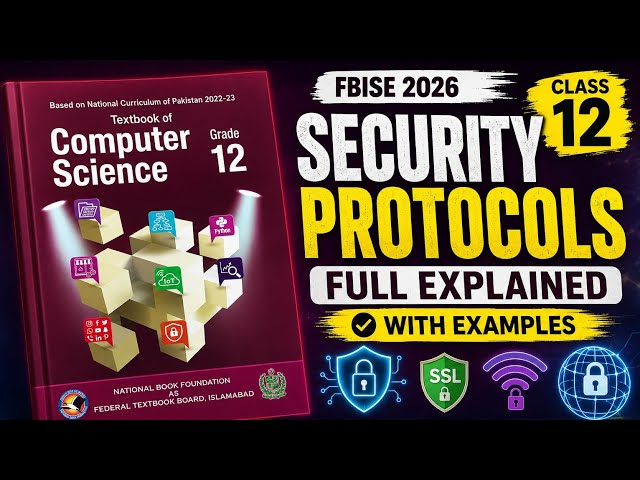 Class 12 | Computer Chapter 6 | Security Protocols| Full Explanation| Fbise 2026