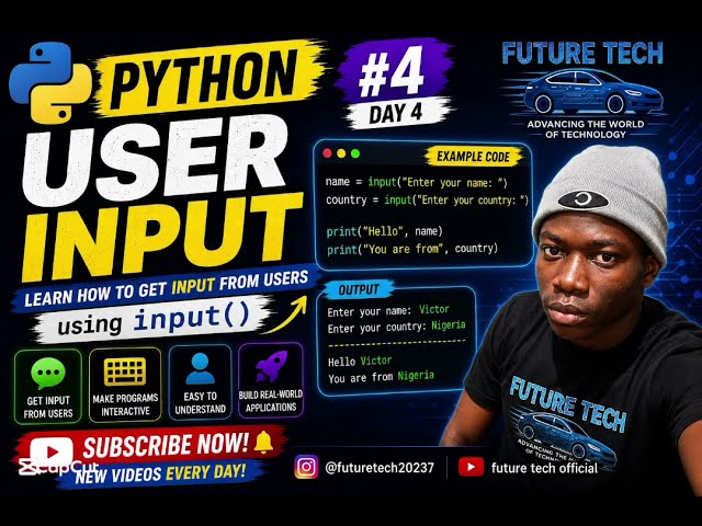 Python Tutorial for Beginners #4 | User Input Explained | Learn Python Step by Step