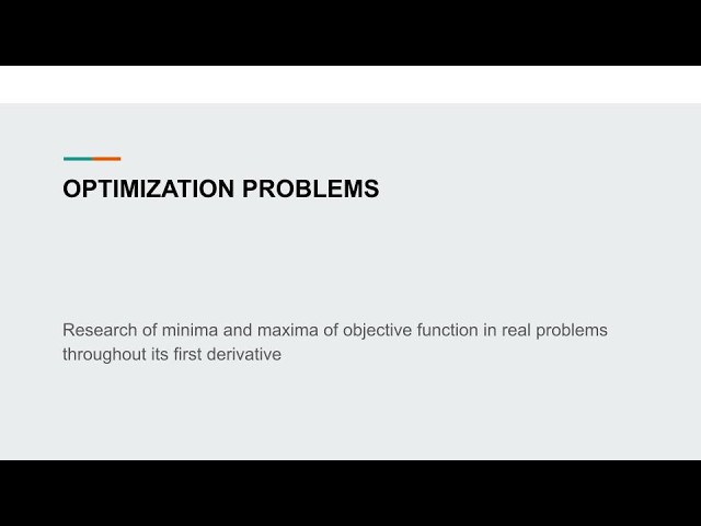 MATHEMATICS - OPTIMIZATION PROBLEMS