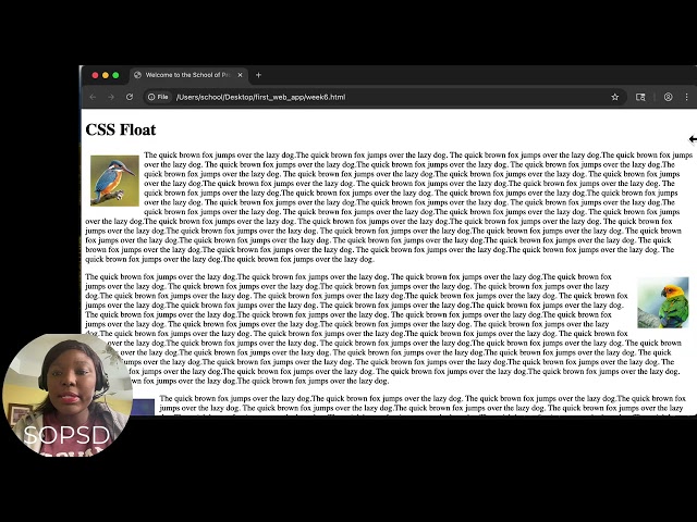 Week 6 : Lesson 2 - CSS Float and Clear Properties on Images