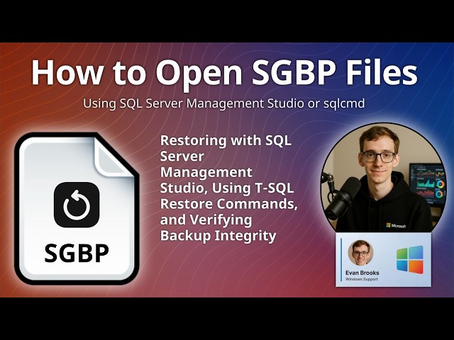 How to Open SGBP Files (SQL Server Backup)