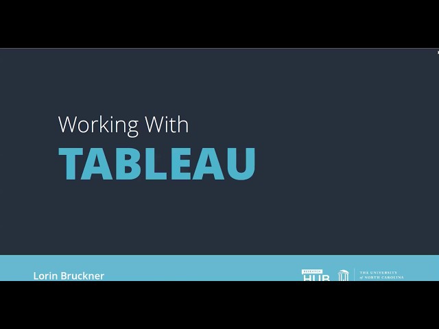 Intro to Tableau Workshop