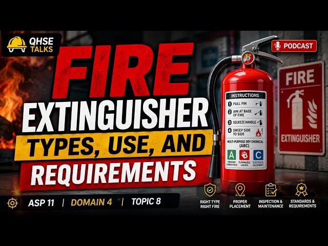 ASP 11 Domain 4 Topic 8 | Fire Extinguisher Types, Use & Requirements | Complete Fire Safety Guide