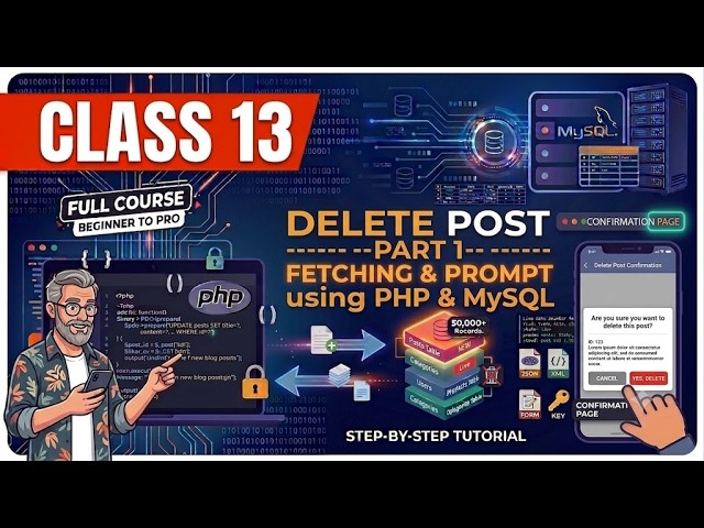 Class 13 | Delete Post - Part 1 Dynamic Website using PHP MySQL