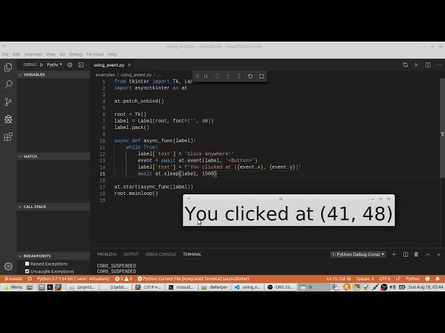 async/await & tkinter