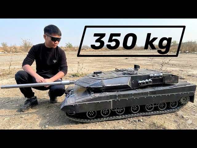 Homemade tank 1/6, full video, 350kg, full metal| rc action homemade
