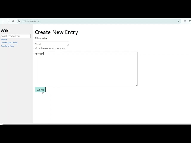 CS50 Web Programming – Project 1: Wiki | Django Encyclopedia