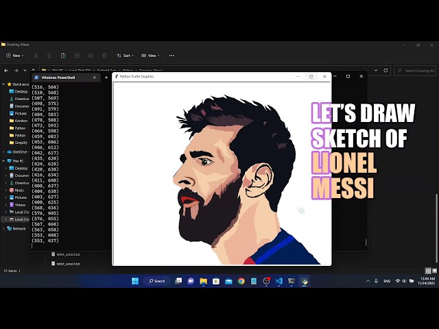 Draw Beautiful Portrait Sketch of Lionel Messi Using Python | 2026