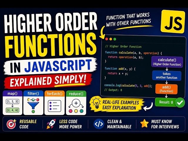 Higher Order Functions in JavaScript Explained in 10 Minutes 🔥