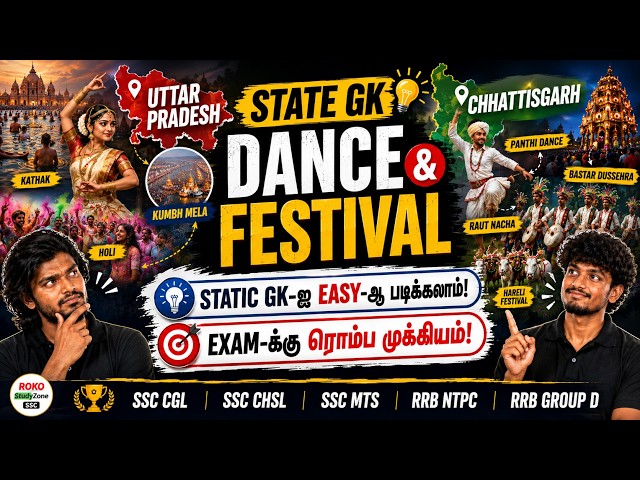 Most Important STATIC GK | CENTRAL STATES- UP & Chhattisgarh |Dances & Festivals |SSC CGL 2026, CHSL
