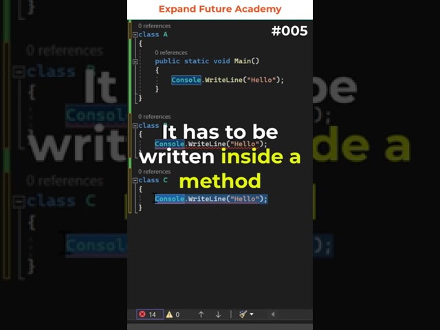 C# One Minute Tutorial - 005 - Expand Future Academy #shorts #programming #csharp #dotnet #coding