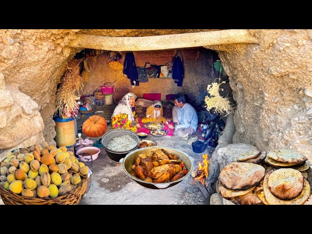Harvesting Fresh almond, Amazing Stuffed Chicken & Traditional Bread Baking | Village Life IRAN
