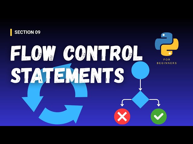 [Python for Beginners (Section Videos)]: 09/43. Flow Control Statements