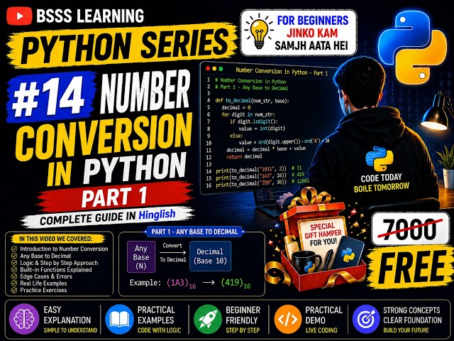 Number Conversion  Complete Python Tutorial for Beginners | Python Programming| Episode 14