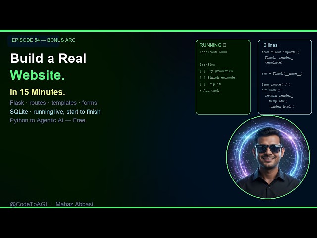 Build a Real Website in 15 Minutes — Python Flask | Ep 54
