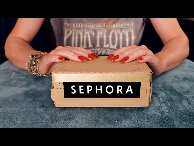 ASMR Unboxing a Sephora UK Delivery 📦 Cardboard and packaging sounds, Softly spoken voice for sleep