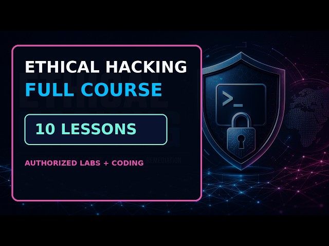 Ethical Hacking Full Course 2026: 10-Lesson Authorized Lab and Coding Bootcamp
