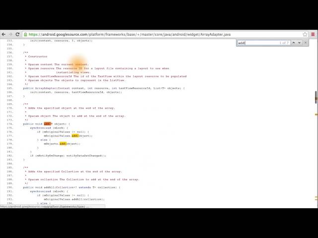 Source Code for ArrayAdapter - Developing Android Apps