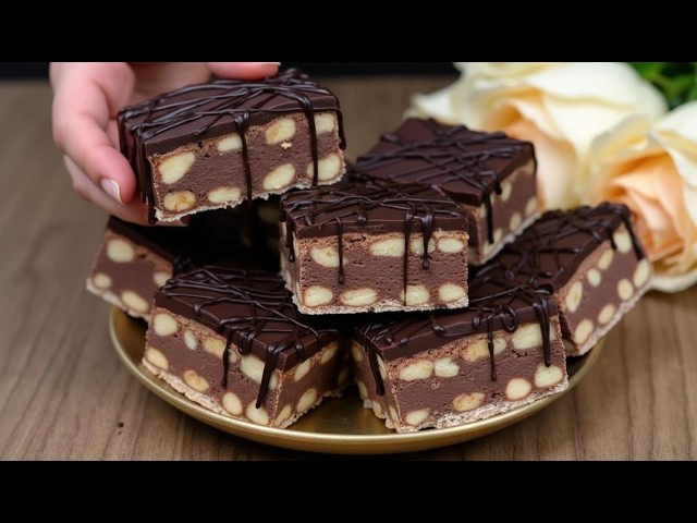 Quick chocolate dessert at home – no baking required! No flour or gelatin!