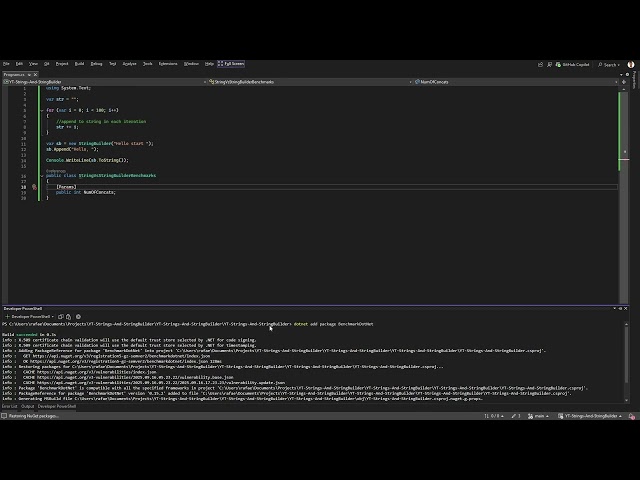 C#: Using StringBuilder for efficient string concatenation