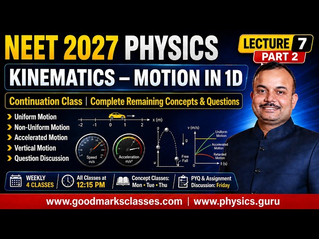 Kinematics Motion in 1D | No Calculus, No Vectors | NEET 2027 Physics | Lecture 7 | Part 2
