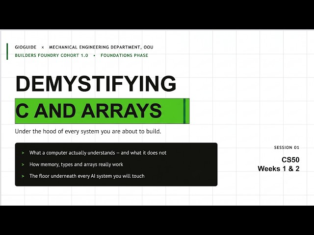 Demystifying C and Arrays - Office Hour 2 w/Olamide Solaja (Builders Foundry Program)