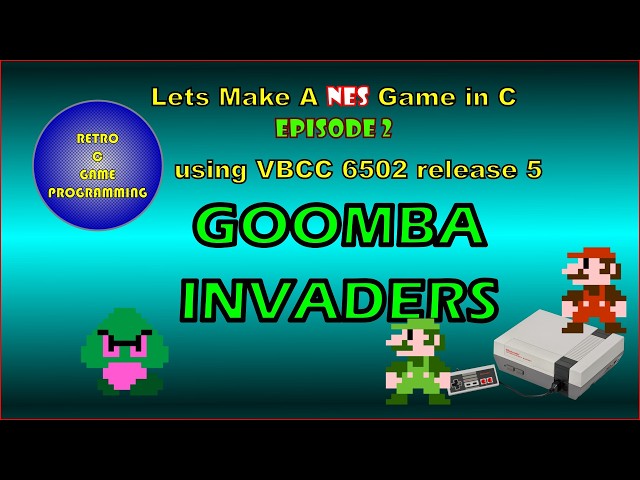 NES Programming in C using VBCC and LazyNes Lib - Lets Make a Game Video 2
