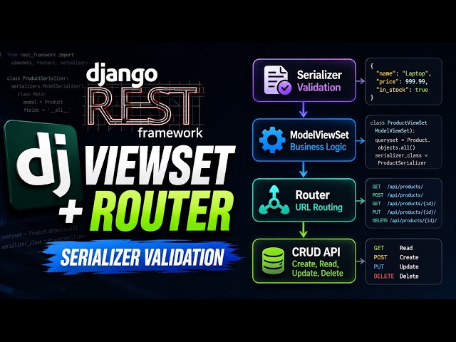 Django REST Framework: ViewSet, ModelViewSet, Routers & Serializer Validation | Complete Tutorial