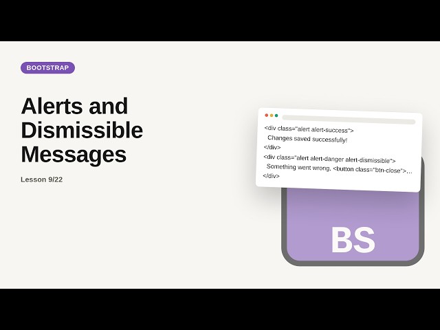 Alerts and Dismissible Messages | Bootstrap Tutorial for Beginners