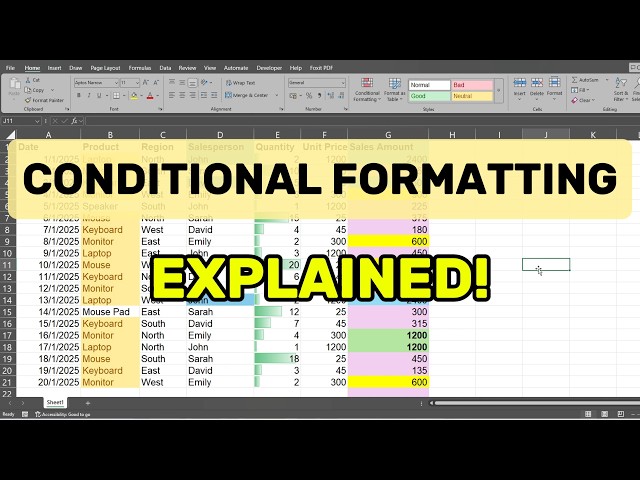 Excel Conditional Formatting Full Tutorial (Beginner to Advanced + Custom Formula Explained)