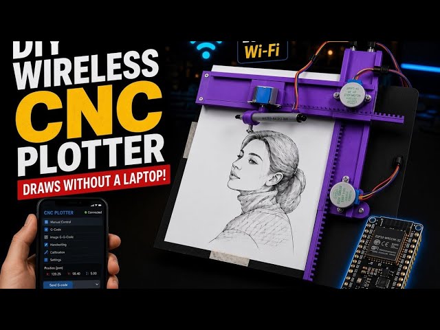DIY Wireless CNC Plotter with ESP32 | Draws Photos & Handwriting Without a Laptop!