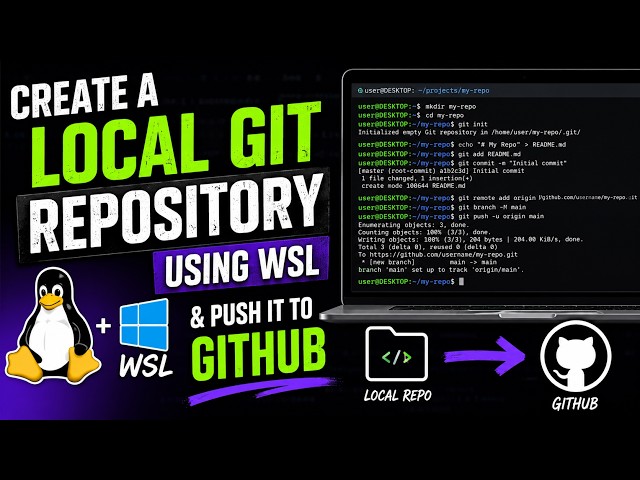How to Create a Local Git Repository Using WSL & Push to GitHub 2026