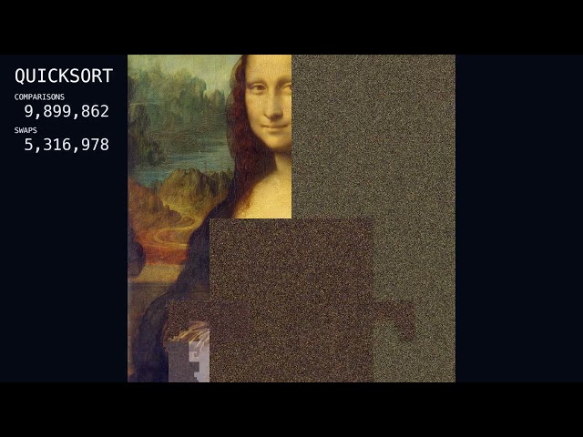 The Mona Lisa, Reassembled by Quicksort — 1,048,576 Pixels Sorted Into the Original (4K) | 8