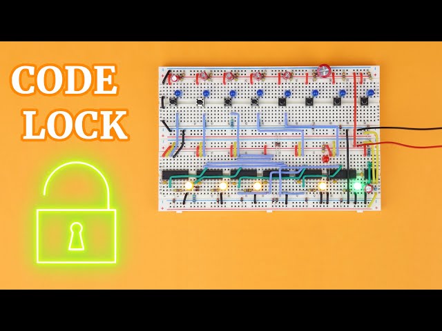 CD4017 code lock with wrong code detection