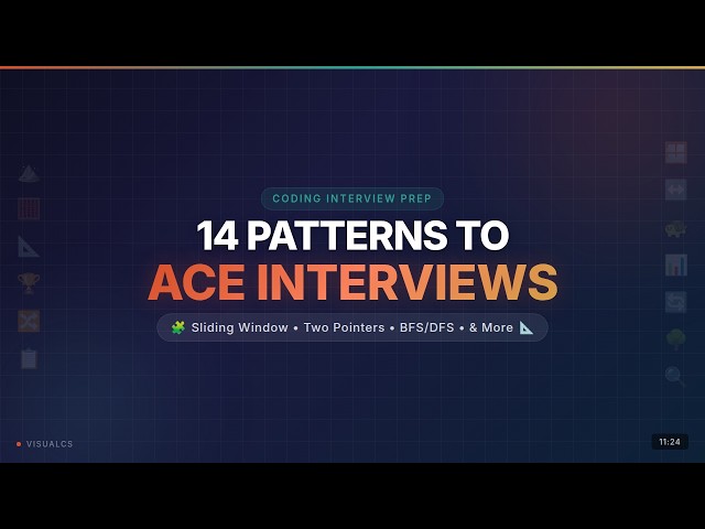 14 Coding Interview Patterns Explained (Sliding Window, Two Pointers, DFS/BFS & More)