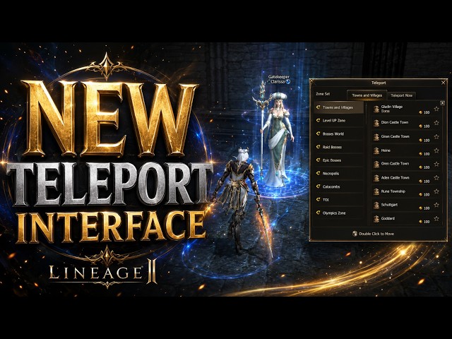 New NPC teleport with classic interface for Lineage 2 Interlude