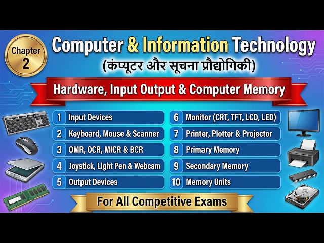 Computer & Information Technology Chapter 2 | Hardware, Input Output Devices & Memory Device