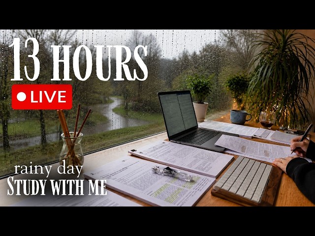 8+ HOUR STUDY WITH ME on A RAINY DAY 🎓  Scottish Highlands | Pomodoro | Deep Work Mode | No Music