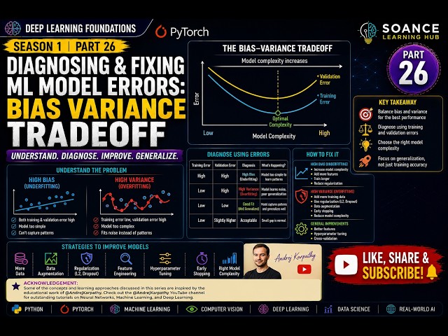 Diagnosing Fixing ML Model Errors Bias Variance Tradeoff | Season 1 | Part 26