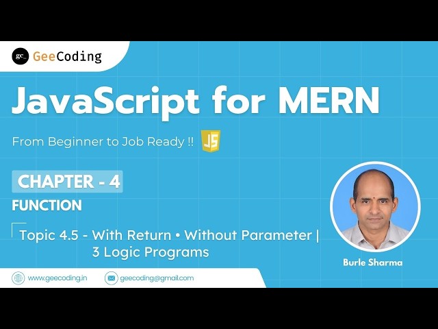 4.5 – 3 Programs Using Function with Return Type Without Parameter | JavaScript – New Series