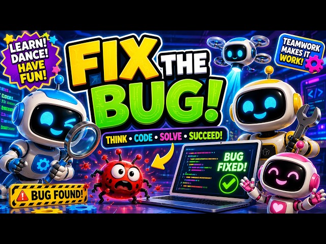Fix the Bug! | Fun Coding Song for Kids | Learn Debugging &Problem Solving | Educational Robot Dance