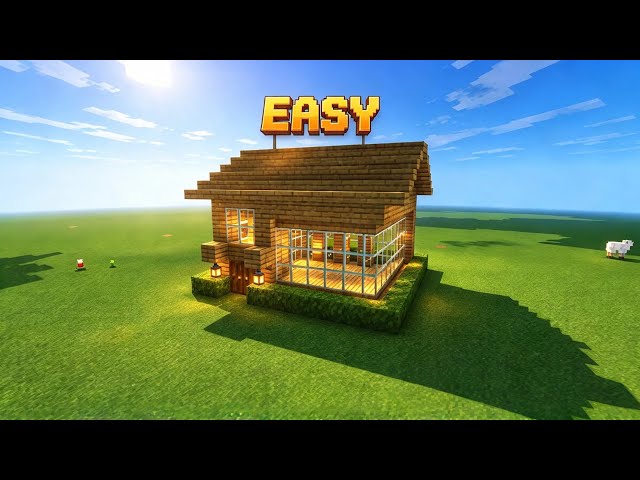 Minecraft How to Build an Easy Modern Starter House in Minecraft⁠